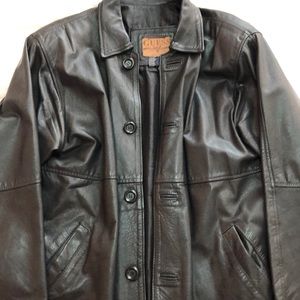 Black leather jacket, Guess brand